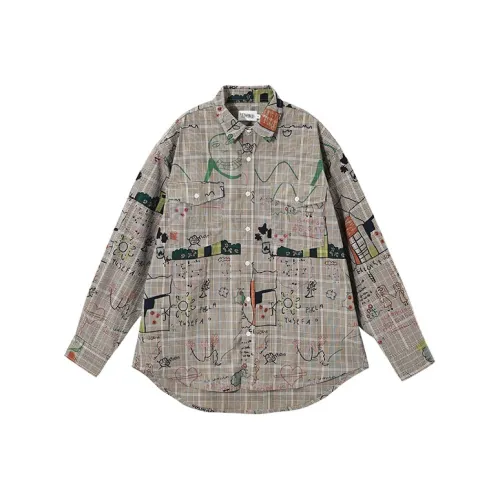 KORAKUBLUE Рубашка Унисекс Призрачный Символический Зеленый