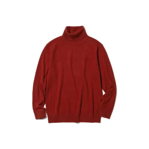 UNIQLO Бордовый Мужской Кашемировый Свитер