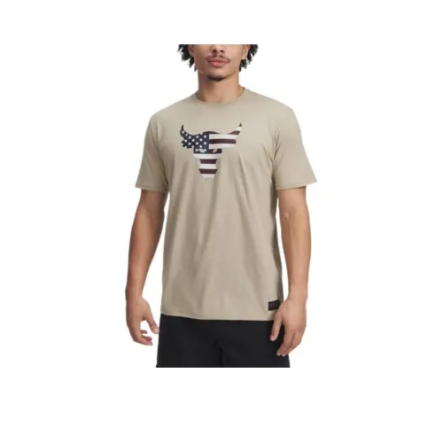 Under Armour ProjectRock T Рубашка Мужская Хаки Городская Белый Верх