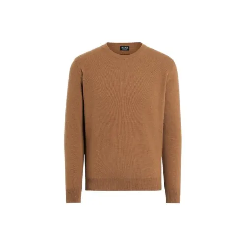 Ermenegildo Zegna CAMEL Мужские кашемировые свитера