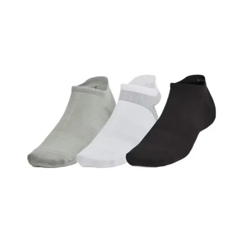 Under Armour UA ArmourDry® RUN Light Носки для бега Унисекс 3 упаковки Белый Черный Светоотражающие