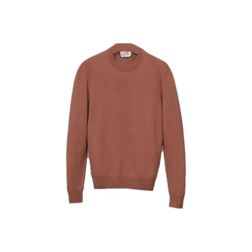 HERMES Кирпично-красные Мужские Свитера