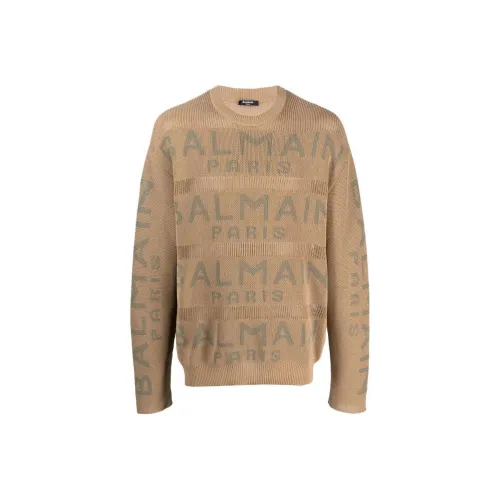 BALMAIN Коричневые Мужские Свитера