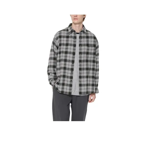 UNIQLO 470192/03 Серый Унисекс Рубашки