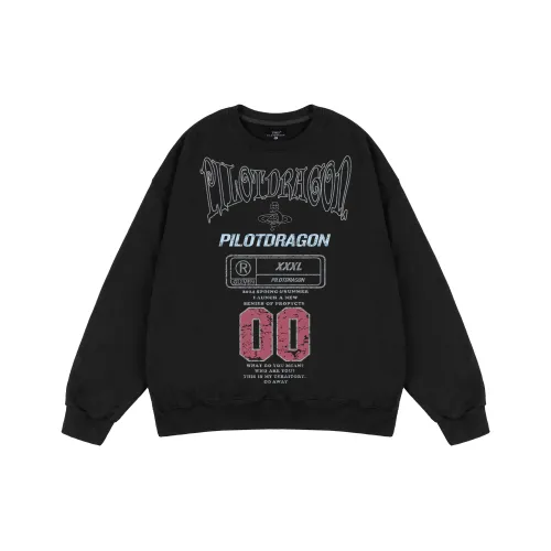 PILOTDRAGON P D 24FW Свитшот Унисекс Черный Белый