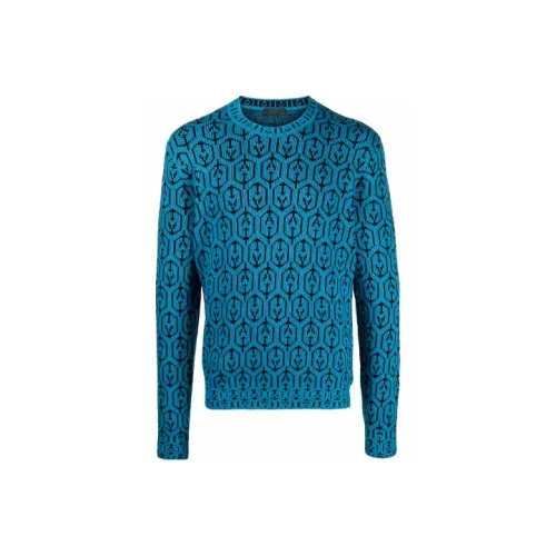 PRADA Синий Мужской Кашемировый Свитер