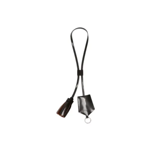 JW Anderson Замша Цинковый сплав Спилок коровья кожа Аксессуары для телефонов Keychains Женские Черный