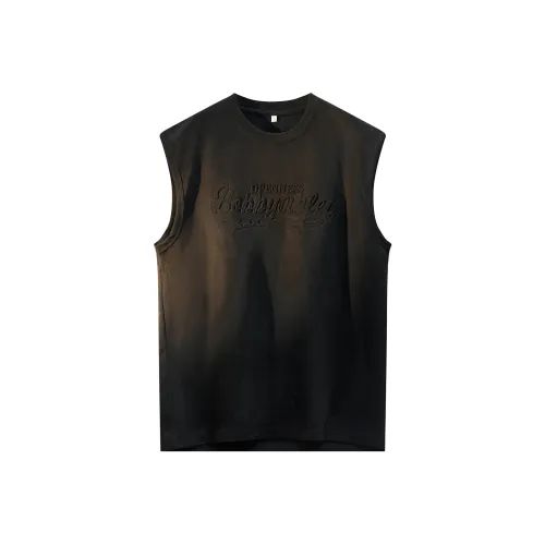 BOBBY ABLEY Свободный крой Повседневный Круглый вырез Влагоотводящий Тяжелый Без рукавов Майка Унисекс