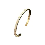 Стекло Кошачий глаз Открытый Золотой браслет-манжета