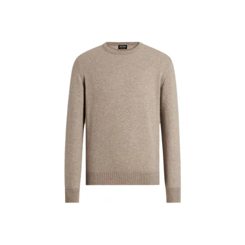 Ermenegildo Zegna Светлый тауп Мужские кашемировые свитеры