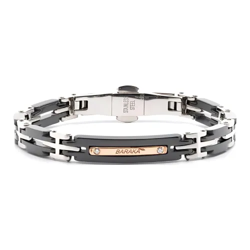 BARAKA Белый Ромб Нержавеющая сталь Браслеты Унисекс Серебряный