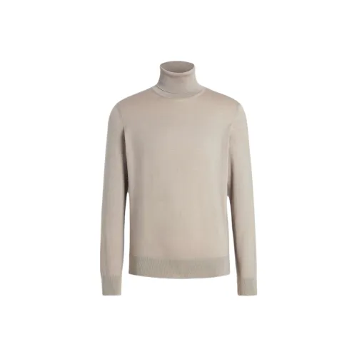 Ermenegildo Zegna Светлый тауп Мужские кашемировые свитеры