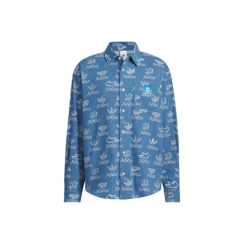 Adidas Originals CITY SKATE Рубашка Мужская Светлый Деним Белый