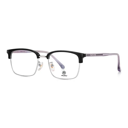 MUZU TR Памятный пластик Оправа «брови» Оправы для очков Унисекс Черный Серебряный