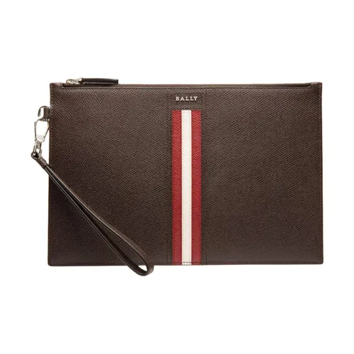 BALLY Клатч из коровьей кожи мужской темно-коричневый