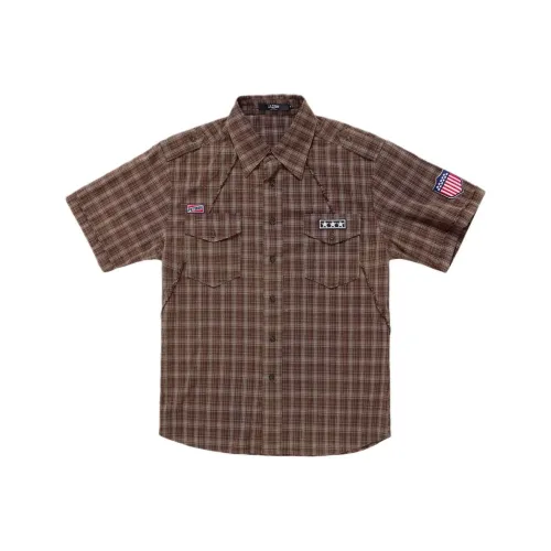 Jaded London Drift Series Drift Collection Коричневый Check Scout Shirt Men's Brown
