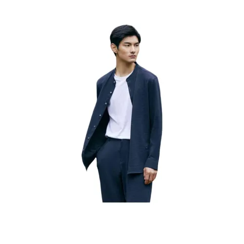 DIKENI x GUOJIABAOZANGLIANMING Рубашка Мужская Темно-Королевский Синий