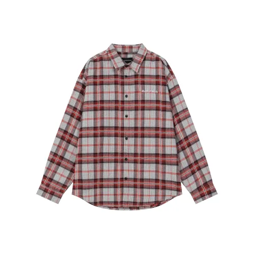 MIDDLE OF THE SKY Рубашка Унисекс Красная Клетка