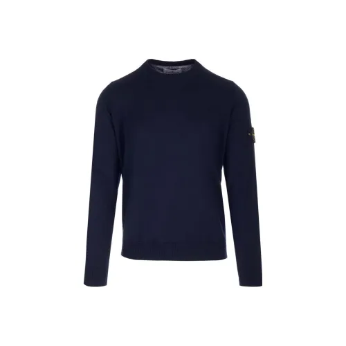 STONE ISLAND Темно-синие мужские свитеры