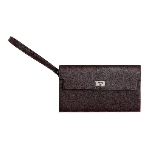 HERMES Kelly Pocket Chamkila Козья кожа Кошелек Женские 0G Руж Sellier Седло Красный