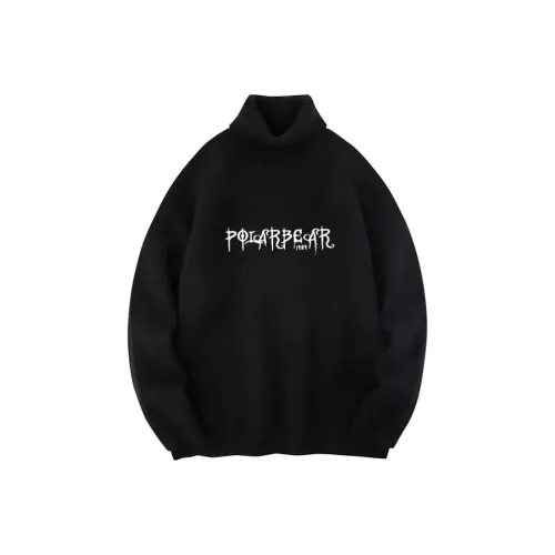 POLAR BEAR Зимний тяжелый свитер из трикотажа унисекс черный