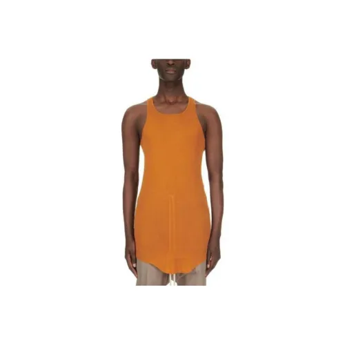 RICK OWENS RO Lido Базовый RIB TANK В Жемчужном Мини Ребристом Джерси Майка Мужской Апельсин