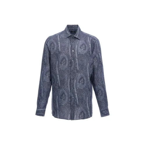 ETRO Мужские Синие Рубашки