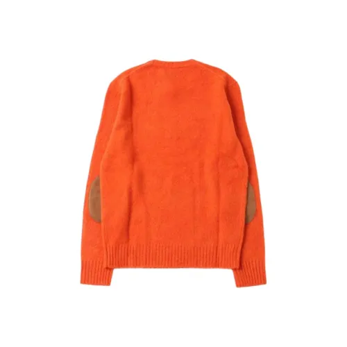 Polo Ralph Lauren FW23 Suede Patch Wool Cashmere Sweater Men's Orange Поло Ральф Лорен FW23 Замша Патч Шерсть Кашемир Свитер Мужской Оранжевый