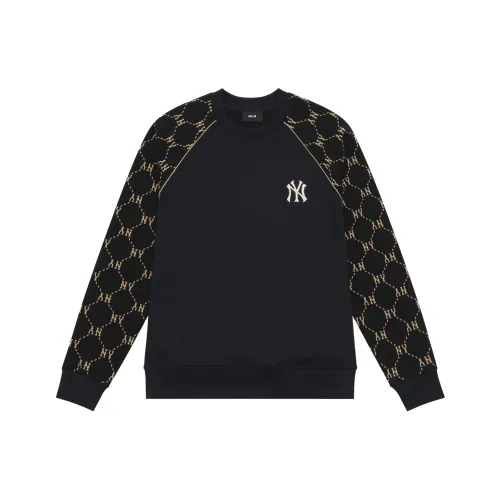 MLB MONOGRAM Коллекция New York Yankees 24FW Круглый вырез Свитшот Унисекс Черный