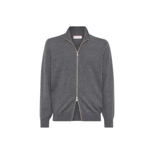 BRUNELLO CUCINELLI FW24 Кашемировый свитер мужской серый