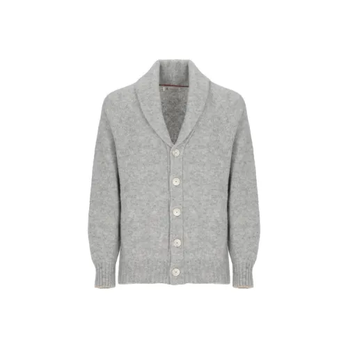BRUNELLO CUCINELLI Серый Мужской Трикотаж