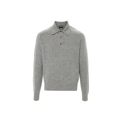 TOM FORD SS24 Кашемир Свитер Мужской Серый