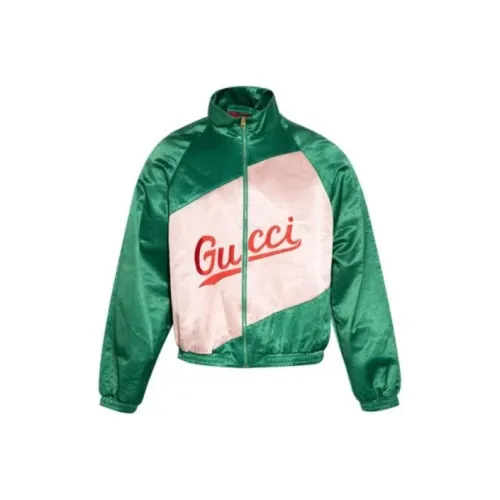 GUCCI Зеленый Spelling Слоновая кость Мужские Куртки