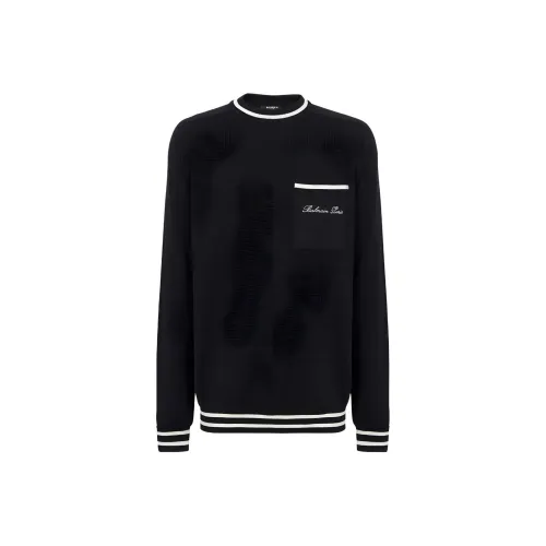 BALMAIN Черные Мужские Свитера