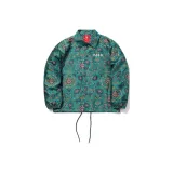 Зелёный с принтом по всей поверхности.