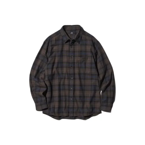 UNIQLO Темный Кофейный Мужские Рубашки