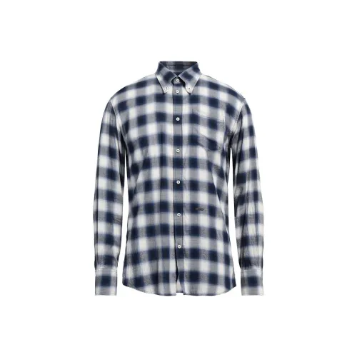 DSQUARED 2 Рубашка Мужская Синяя Белая