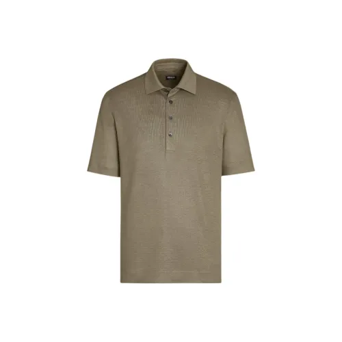 Ermenegildo Zegna Мужская Поло Оливково-зеленого цвета