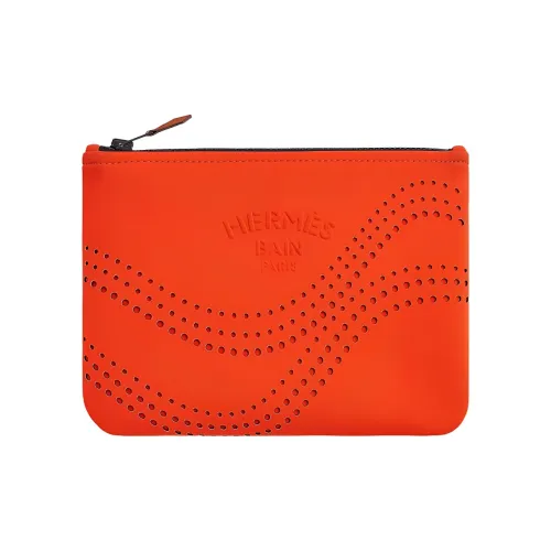 HERMES Neobain Waves Полиамид Клатч Маленький Женский Оранжевый