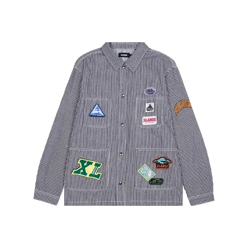 XLARGE совместный модель SS21 Свободный крой Куртка Унисекс Серый