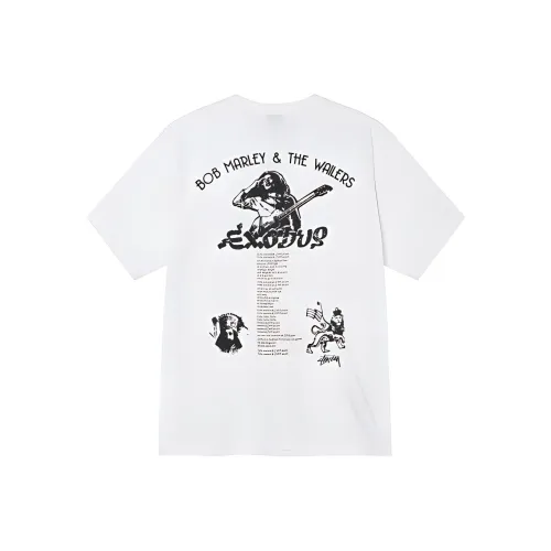 Stussy x Bob Marley Совместное издание The Wailers Шестерня T-рубашка Унисекс Белый
