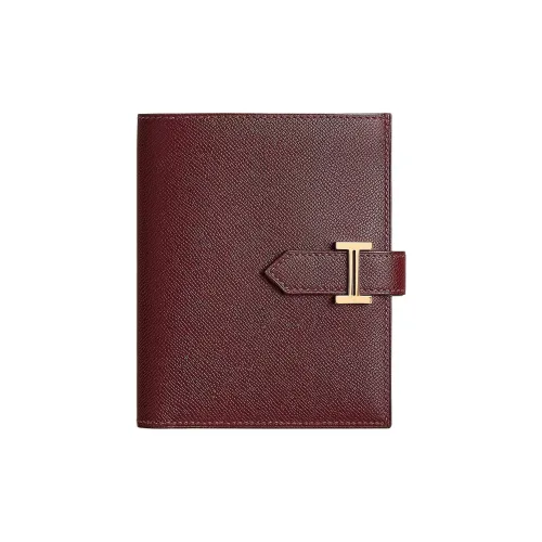 HERMES Bearn Madame Телячья кожа Кошелек Женские 55 Руж H HERMES Красный