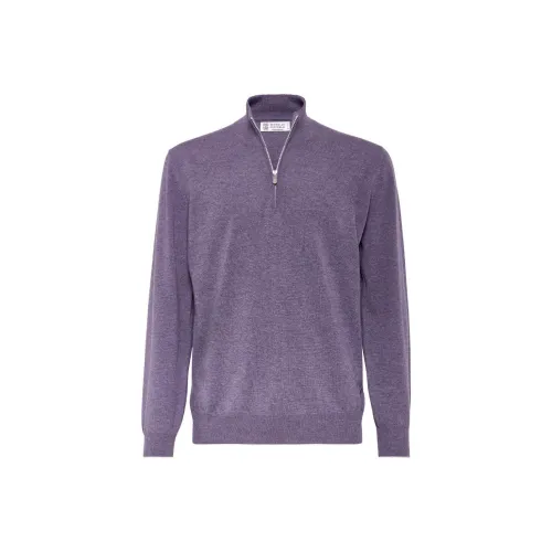 BRUNELLO CUCINELLI Средний Фиолетовый Мужские Кашемировые Свитера