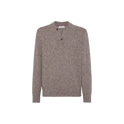 BRUNELLO CUCINELLI Тауповый Мужской Кашемировые Свитера