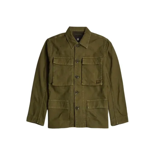 STAR RAW Рубашка Мужская Оливково-зеленая