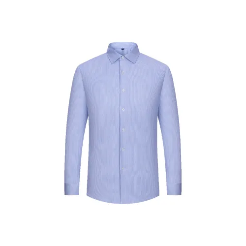 FIRS Рубашка Мужская Синяя Толстая Полосатая