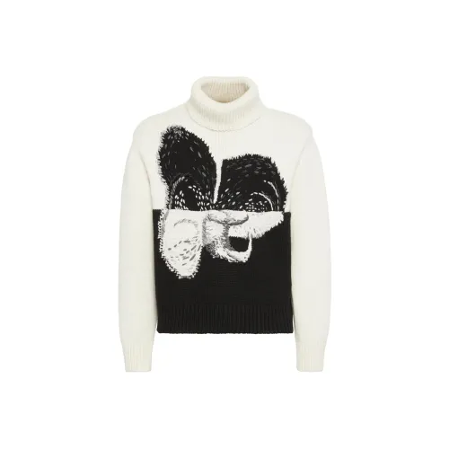 Alexander McQueen Черный/Белый Мужские Свитера