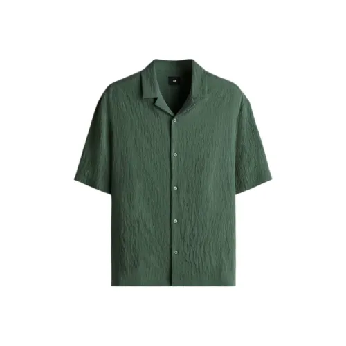 H&M Темно-зеленые мужские рубашки