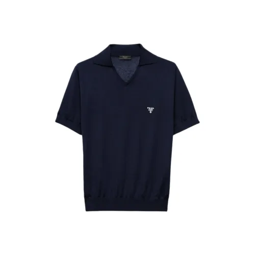 PRADA FW24 Поло Мужское Blue