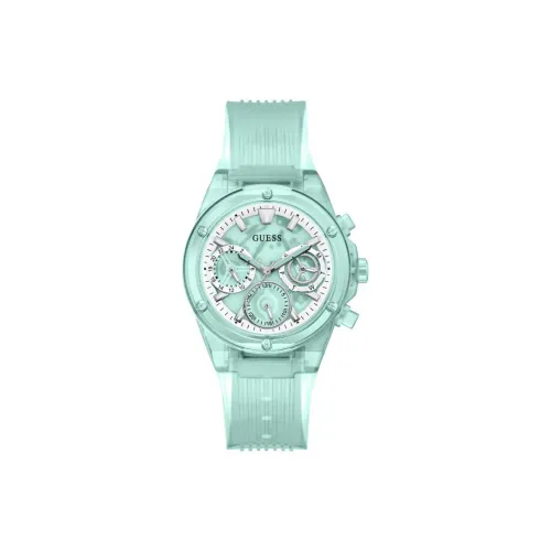 GUESS Women's Watch Кварцевый механизм силиконовый ремешок 39 мм зеленый циферблат